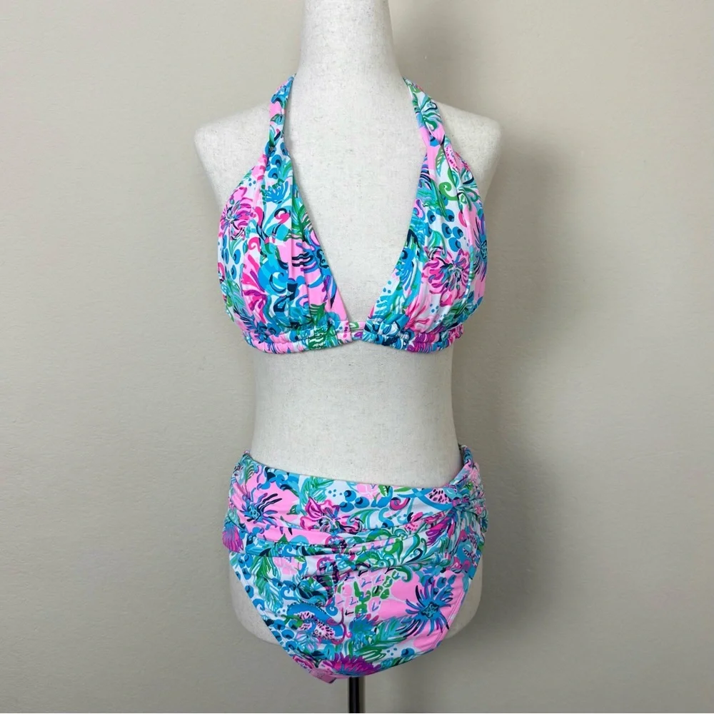 Lilly Pulitzer Pink and Blue Floral Bikini - Picture 6 of 16